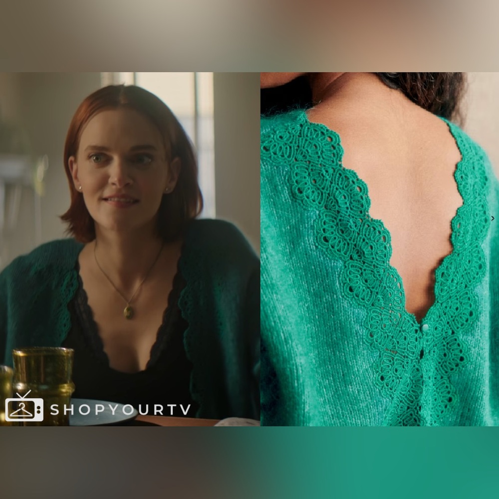 Sezane Sezane Astride Jumper - Kid Mohair Winter Green- Bronte’s Cardigan on YOU